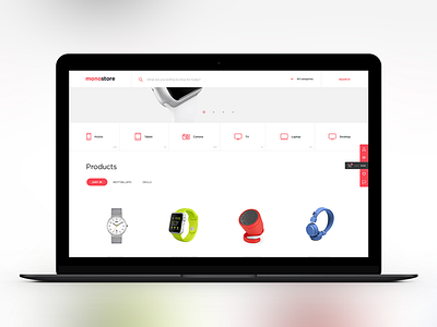 monostore cart clean iphone landing online products shop store tech ui ux web