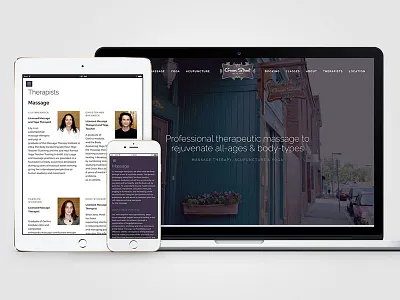 Green Street Massage - Website design responsive website