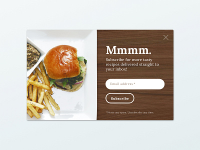 Popup daily100 dailyui dailyui100 food modal overlay popup subscribe popup subscription
