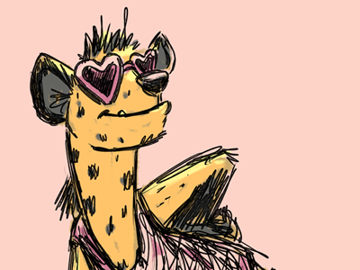 Hyena in Pink animal critter hyena pink