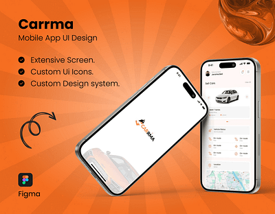 Carrma Mobile App UI Design app app design branding car app design graphic design icons illustration logo mobile app ui uiux ux