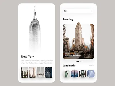 Travel Guide Mobile UI city guide clean layout destination finder elegant typography explore places image focused interactive ui landmark explorer location based minimalist ui mobile ui modern aesthetic smooth navigation tourism app travel app travel experience user friendly ux design ux ui ux ui design