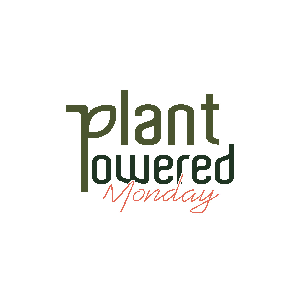 GEC - Plant Powered Monday Logo food logo plants vegan vegetarian