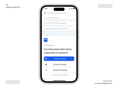 Ash - WIP - Natural language powered crypto wallet. Sign in design