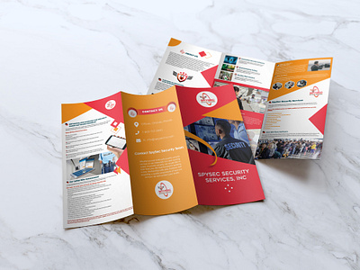 Tri-Fold Brochure Design advertising animation bi fold design branding brochure company profile design graphic design illustration landing page logo report security guard security guard brochure trifold trifold brochure ui vector