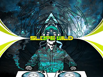 SLOPE WILD [Mind.v.Matter] EVENT LAUNCH POSTER acid house commercial graphics concept art cyberpunk dj event poster futuristic graphic design graphic illustration space