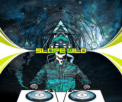 SLOPE WILD [Mind vs Matter] EVENT LAUNCH POSTER acid house commercial graphics concept art cyberpunk dj event poster futuristic graphic design graphic illustration space