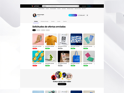 Profile - Brand app banner brand card ui clean company ecommerce edit profile flat layout marketplace minimal print profile ui ux web