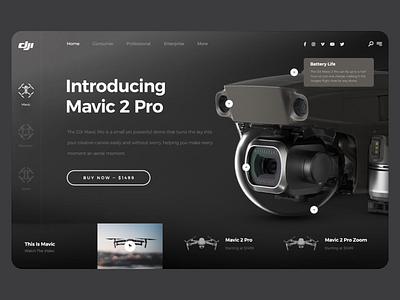 Premium Drone Landing Page UI drone ui e commerce ui futuristic ui high contrast interactive ui landing page minimal ui modern layout premium design product page product showcase professional look tech product tech store ui design ui ux ux design ux inspiration web design website concept