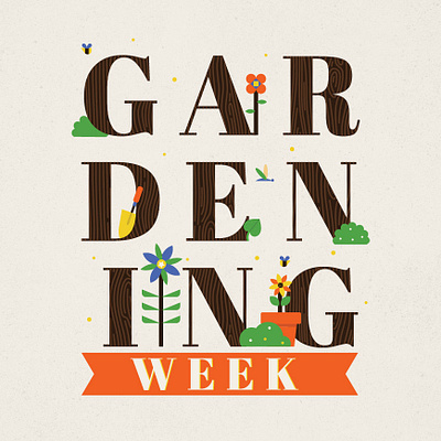 GEC - Gardening Week event gardening lettering plants print