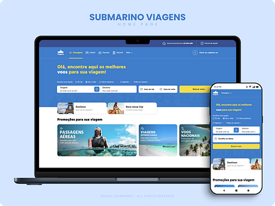 SUBMARINO - New Home Page design minimal search travel ui ux