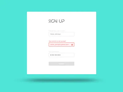 Field Validation error field register sign up ui validation