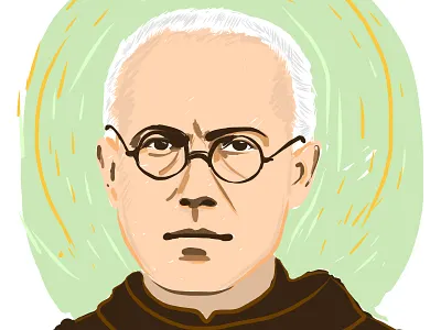 St. Maximilian Kolbe illustration saint