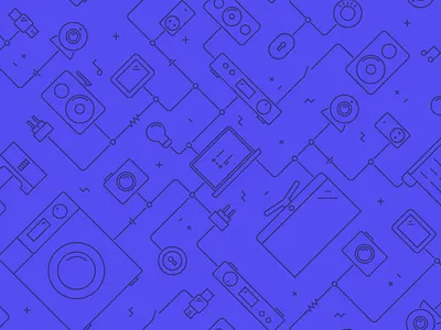 Triggi pattern connect flat illustration lamp lines lock navigation pattern speaker television watch webcam