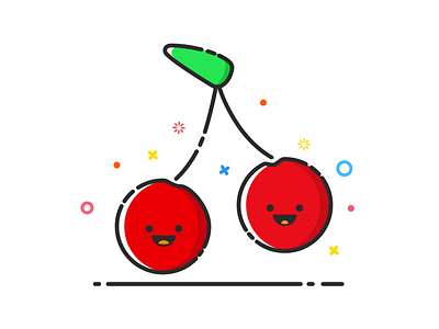 Cherries cherries icon illustration red