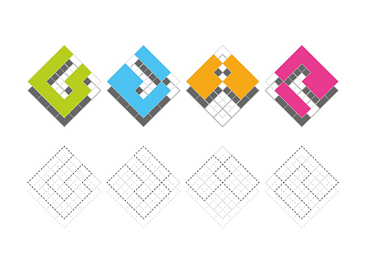 Pixel's art logo game geometric grid logo old school pixels pixels art