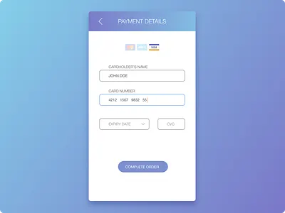 Day 004 - Credit Card Payment 100days card interface iphone payment ui