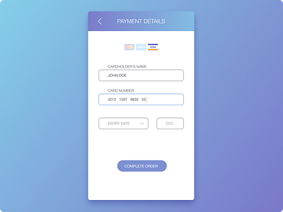 Day 004 - Credit Card Payment 100days card interface iphone payment ui