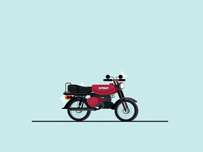 Simson - 51 flat icon isometric motor motorcycle noise red simson soviet truck vector