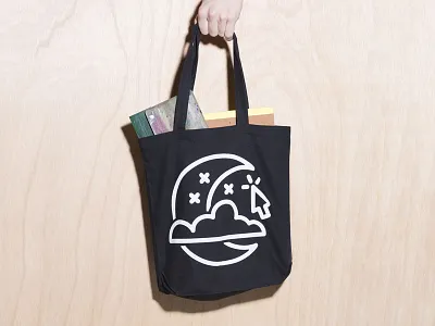COOL TOTE click cursor logo moon screenprint silk screen stars tote bag vector