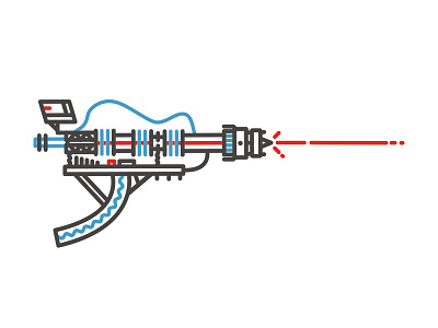 Laser flat future icon illustration laser lines machine outline sci fi science simple vector