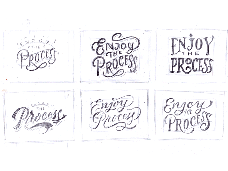 Enjoy the Process handlettering lettering process script vintage