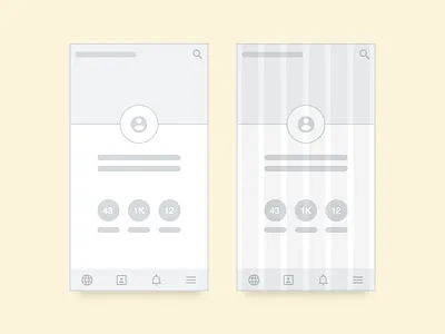 Wireframe (User Profile) app design grid kit mobile profile stats user user interface wireframe