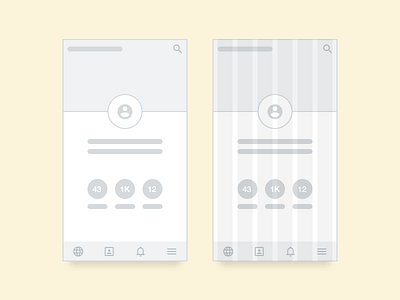 Wireframe (User Profile) app design grid kit mobile profile stats user user interface wireframe