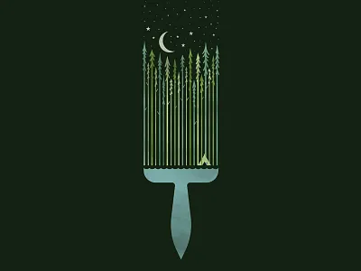 Camping brush camping illustration