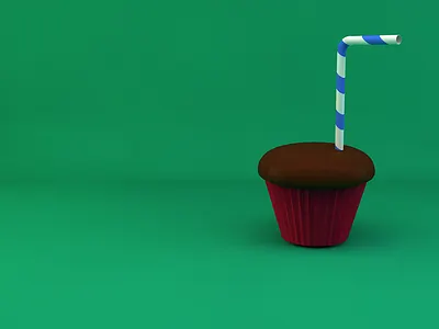 Just 'Sipping a Cupcake 3d cinema4d cupcake first try party straw