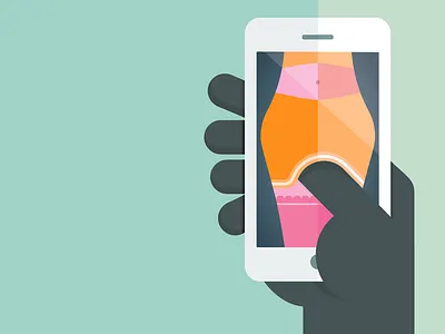 Cyberstalking cyber digital flat hand illustration smartphone stalking touch vector woman