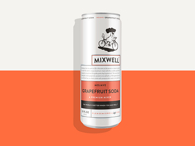 Mixwell Grapefruit Soda identity packaging design