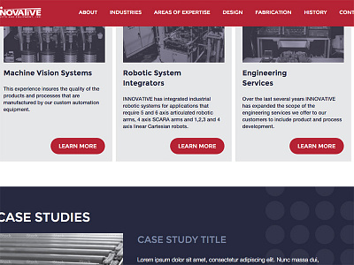 Homepage for Automation Equipment automation case study design engineering equipment robotic system web design