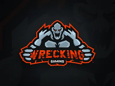 Wrecking Gaming Primary Logo - Mascot Logo Design esports gaming identity logo man mascot monster sports wrecking