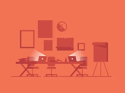 Meeting space monotone office room