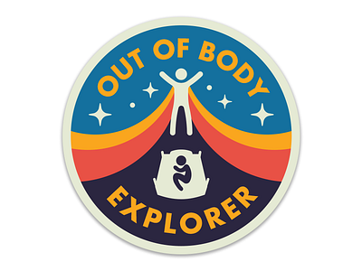 Out of Body Explorer - patch concept design astral projection badge dream esoteric explorer lucid dream obe out of body patch retro