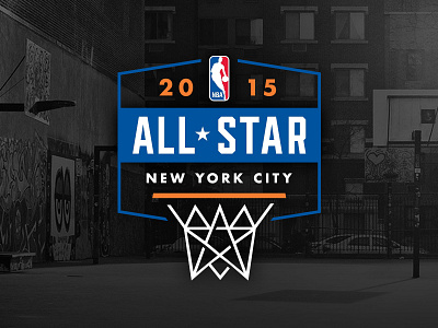 NBA NYC AS15 Primary 2015 all star concept dribbler logo nba net nets primary star