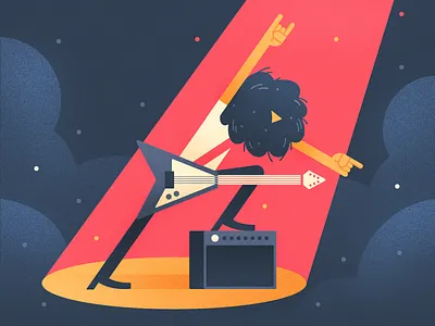 Metal! guitar illustration metal rock rockstar vector