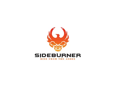 Phoenix Skull Logo ashes emblem fire identity logo mark phoenix rise skull