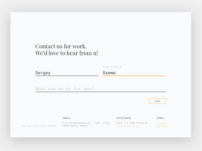 Contact Form contacts design form minimal ui ux