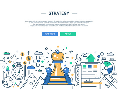 Strategy - Website Header business challenge chess goal header banner illustration start up strategy webdesign website