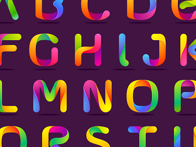 Alphabet alphabet colorful letter line logo mark multicolor rainbow