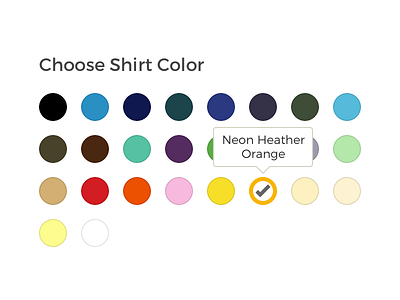 Choose Shirt Color color picker shirt