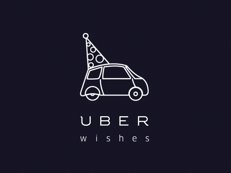 Uber Wishes car outlines party retro uber