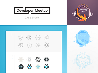 Case Study: Developer Meetup Badges badge badges behance case study code coding developer meetup process react swift tech