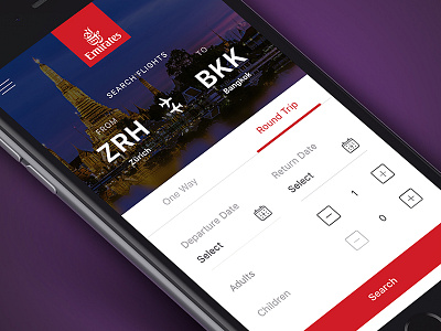 Emirates Flight Booking App booking emirates flight booking flightbooking simple sketchapp travel ui ux