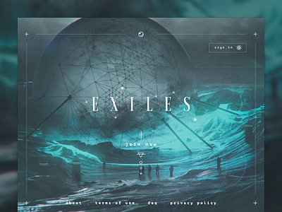 Exiles landing page concept design flat landing ui ux