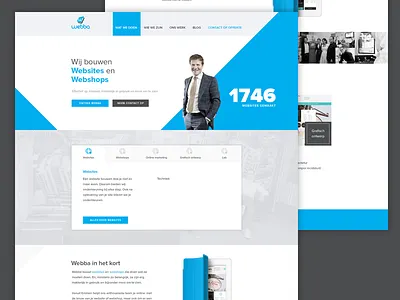 Website redesign blue company internet redesign webba webdesign website