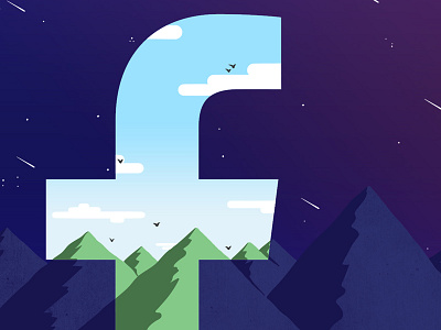 Facebooooook art bird day editorial facebook illustration night