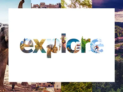 Explore adventure app collage elephant letters lonely planet surfer travel